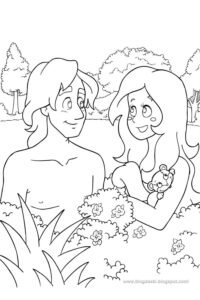 Colorir de Adão e Eva 1