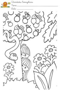 Colorir de Adão e Eva 7